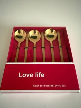 Love Life Gold Coffee Spoons